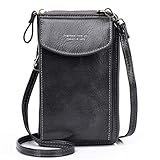 Travistar Handy Umhängetasche Damen, Crossbody Geldbörse Schultertasche Frauen PU Leder Klein Phone Tasche mit Gurt Kartenfächer Verstellbar Abnehmbar Schultergurt für Handy Unter 7 Z