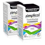 simplicol Textilfarbe expert Mitternacht-Schwarz 1718, 2er Pack: Farbe für kreatives, einfaches Färben in der W