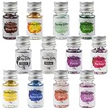 Mlife holografischer Glitzer, Set mit 12 Farben, Kunstharz-Glitzer, Bastelglitzer für Epoxidharz, Nagelkunst, Schleim, Epoxidbecher (je 10 g)