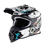O'NEAL | Motocross-Helm | Kinder | MX Enduro | ABS-Schale, Sicherheitsnorm ECE 22.05, Lüftungsöffnungen für optimale Belüftung & Kühlung | 2SRS Helmet Villian Youth | Weiß | Größe L