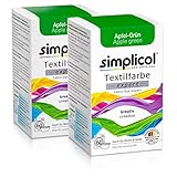 simplicol Textilfarbe expert Apfel-Grün 1714, 2er Pack: Farbe für kreatives, einfaches Färben in der W