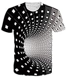 Fanient T-Shirt Männer Sommer T Shirts Unisex T-Shirt 3D gedruckt lässig Grafik Kurzarm Tops Tees Schwarz XL