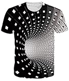 Fanient T-Shirt Männer Sommer T Shirts Unisex T-Shirt 3D gedruckt lässig Grafik Kurzarm Tops Tees Schwarz XL