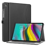 Fintie Hülle für Samsung Galaxy Tab S5e 10,5 Zoll SM-T720/T725 2019 Tablet - Multi-Winkel Betrachtung Kunstleder Schutzhülle mit Dokumentschlitze und Auto Schlaf/Wach Funktion, Schw