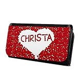 Geldbörse mit Namen Christa - Design Rosenherz - Brieftasche, Geldbeutel, Portemonnaie, personalisiert für Damen und H