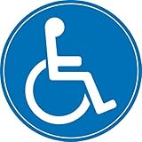 easydruck24de 1 Rollstuhl-Aufkleber innenklebend I Ø 10 cm I kfz_398 I Sticker Behinderten-Symbol Behinderung schwerbehindert Behinderten-Transport Rollstuhl-F