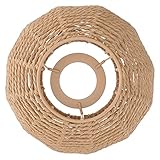 DOITOOL 1Pc Wicker Lampe Schatten Gewebt Anhänger Lampe Schatten Abdeckung Rattan Leuchte Schatten für Wohnzimmer Schlafzimmer Restaurant Decke (15X15 cm)