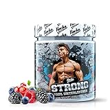 Rocka Nutrition STRONG Kreatin Vitamin K2+D3 Magnesium und Zink speziell für eine vegane Ernährung Spinatextrakt Creatin (Wild Berry)