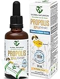 GLOBAL NATUREON® Propolis-in-Wasser-Lösung Extrakt 30% Tinktur 15000 MG(50 ml) Polyphenolen, Flavonoiden und Bioflavonoiden, Terpene, 100% natürlich, alkoholfrei, 185x höhere Bioverfügbark