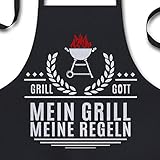 YORA Grillschürze für Männer Vatertagsgeschenk - Mein Grill - Kochschürze lustig [inkl. Urkunde] - lustige Geschenke zum Vatertag - Geschenkideen Papa & Op