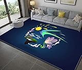 HJKGSX Teppich Cartoon-Druck Flanell rutschfest Weicher Kurzflor Teppich modern für Wohnzimmer, Schlafzimmer, Kinderzimmer und Arbeitszimmer 100 x 150