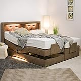 PAARA Luxus Boxspringbett Paris Night GM | 10.000 Newton Motorleistung | LED | Antirutsch-Matten | Royal-WS® Taschenfederkern Matratze mit GELAX® Topper Kern | Made in Germany (180 x 200 cm)