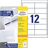 AVERY Zweckform 4781 Adressaufkleber (300 plus 60 Klebeetiketten extra, 97x42,3mm auf A4, Papier matt, bedruckbare Absenderetiketten, selbstklebende Adressetiketten mit ultragrip) 30 Blatt, weiß