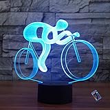Kreative 3D Fahrrad Nacht Licht 16 Farben Andern Sich Fernbedienung USB-Strom Touch Schalter Dekor Lampe Optische Täuschung Lampe LED Lampe Tisch Kinder Brithday Weihnachten Geschenk