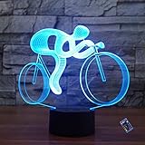 Kreative 3D Fahrrad Nacht Licht 16 Farben Andern Sich Fernbedienung USB-Strom Touch Schalter Dekor Lampe Optische Täuschung Lampe LED Lampe Tisch Kinder Brithday Weihnachten Geschenk