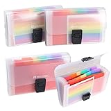 AILANDA 4pcs Fächermappe A6 Karteikarten A6 Ordner Wasserdicht Dokumententasche Bunt Ordnungsmappe Dokumentenmappe Karteikartenbox Mappe mit Fächern für Karteikarten Papier Ak