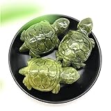 YANGB Energiestein 1PC natürliche handgemachte Geschnitzte Xiuyan Jade Schildkröte polierte grüne Jade Kristallschildkröte Geschenke natürliche Steine ​​und M