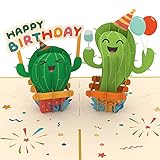 papercrush® Pop-Up Karte Geburtstag „Happy Birthday Kaktus“ - Lustige 3D Geburtstagskarte für Kinder (Mädchen, Junge) - Witzige Glückwunschkarte für Kindergeburtstag, Popup Karte zum Geburtstag