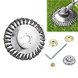 Unkrautbürste Freischneider Wildkrautbürste für Motorsense Unkrauttrimmer Set Rasenmäher Fugenkratzer Garten 200mm x 25,4mm(8 Zoll)