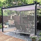 Jcnfa-Seitenzug- & Springrollos PVC Rollos Terrasse Pergola Rollos Sonnenschutz, Outdoor Groß Wasserdichter,Transparente Vinyl-Rollläden Für Terrassen, Pavillons, Windschutz, Auße breit, 80/100/120/14