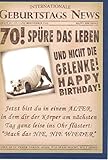 Glückwunschkarte zum 70. Geburtstag ~ Spüre das Leben, nicht die Gelenk