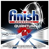 Finish Quantum Ultimate Spülmaschinentabs – Geschirrspültabs mit 3-fach Wirkung – Kraftvolle Reinigung, Fettlösekraft und Glanz – Gigapack mit 140 Finish Tab