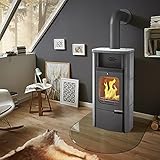 CLYZ Holzofen Speicherofen 7kw Automatiksteuerung Dauerbrand Kohle grau für alle Z