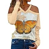 JKOAGH Herren Tshirts Pulover Damen Leggins po betonend floryday Damenmode Top Tunika Elegant Langarmshirt Shorts(Orange A,M)