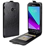 HualuBro Samsung Galaxy Xcover 4s Hülle, Galaxy Xcover 4 Hülle, Premium PU Leder Brieftasche Schutzhülle Magnetic HandyHülle Handytasche Flip Case Cover für Galaxy Xcover 4s Tasche (Schwarz)