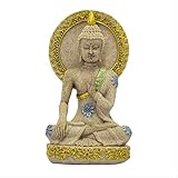 LISAQ Buddha Statue Thailand Buddha Skulptur Sandstein Buddhismus Fengshui Figur Meditation Wohnk