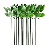 LIOOBO 30Pcs Blumendraht Stamm mit Blättern Künstlichen Kunststoff Rose Blumendraht DIY Handwerk Bouquet Blumenarrangement Werkzeuge M
