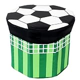 TE-Trend Textil Aufbewahrungsbox Spieltruhe Spielbox faltbar Motiv Fussball mit Deck