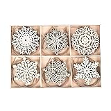 HFQNDZ LHLL Weihnachtsdekorationen 24 Teile unfertige Weihnachten Holz Schneeflocke Ornamente Farbe DIY. Schneeflocke Ornamente Weihnachtsbaum Dekorationen Tag