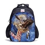 PTCRXH 3D-Druck Rucksack Adler Rucksack Casual Daypacks Erwachsene Rucksäcke Für Schule Jugendliche Kinder Rucksack 41X28X12 Cm / 16 I