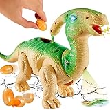 TOEY PLAY Dinosaurier Spielzeug mit Funktion Eier Legen, Licht und Sound, Projektion, Gehen - Realistische Dinosaurier Figuren fur Kinder ab 2 3 4 J