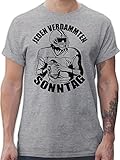 American Football Outfit Trikot - Jeden verdammten Sonntag mit Footballspieler - schwarz - 3XL - Grau meliert - Spruch - L190 - Tshirt Herren und Männer T-S