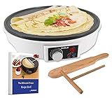 StarBlue 30.5cm Crepe Maker Holzspachtel- Antihaftbeschichtung, leicht zu reinigen mit EIN-/Aus-Taste AC 220-240V 50/60Hz 1000W, UK Stecker, Europa Adap