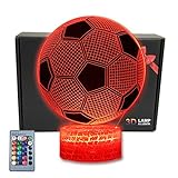 MARZIUS LED-Nachtlicht in Fußballform, 3D-Optische Illusion Nachtlicht, 16 Farben, mit USB-Stromkabel, für Fußball-Fans Geschenk (Football)