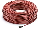 10m Infrarotheizung Fußbodenheizung Kabelsystem von 3 mm Kieselgel Kohlefaserdraht in 220V Spannung 150W 12k 33Ohm / m, Langzeitlebensdauer (Size : 5M)
