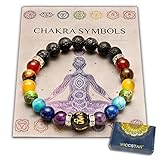 WICCSTAR Doppelt Chakra Armband mit Schmuckbeutel & bedeutung