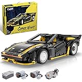 Myste Technik Auto Sportwagen für Cyber Turbo-R, 1672 Teile RC Rennauto Supercar Speed Champions Rennwagen ModellBauset mit Motoren, Klemmbausteine Kompatibel mit Lego T