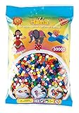 Hama Perlen 201-00 Bügelperlen Beutel mit ca. 3.000 bunten Midi Bastelperlen mit Durchmesser 5 mm im 10 Farben Mix, kreativer Bastelspaß für Groß