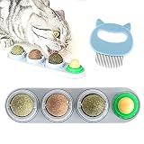 Kaimeilai Katze Katzenminze Spielzeug, Katzenminze Ball für Katzen Set, Katzenspielzeug Katzenminze Pudding Umweltfreundliche Natürliche Gesunde Haustier Snack(mit Katzenkamm)