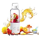 Tragbarer Mixer für Smoothie und Shakes, Multifunctional Standmixer Mini Blender mit USB Wiederaufladbare, 500 ml Tritanflasche, BPA Frei, Obst und Gemüse, Zuhause, Sport, Persönliche Reise im F