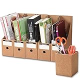 Stehsammler Recyceltem Karton Zeitschriftenbox 5er Packung Datei Organizer Kraftpapier Aktenhalter Bürobedarf Zeitschriftenhalter Schreibtisch Speicherorg