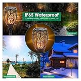 BIVJX Garten Solar Flamme Fackel licht flackern wasserdichte Garten dekor Landschaft Rasen Lampe solar led licht Outdoor für Garten im Freien (Emitting Color : 33LED)