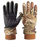 TWIOIOVE Skihandschuhe Herren Damen Fäustlinge Thermohandschuhe Dicker Kurzes Plüschfutter Fingerhandschuhe Sporthandschuhe Multifunktionale R