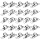 metagio 25 Stück Rohrschelle Befestigungsschelle Pipe Clamp 20mm 304 U-Rohrschelle Schlauchschelle Edelstahl Rohrschelle Klemme Zangen Kupplungs Hoop Reitkarte Sattel Karte Schlauchbefestigung