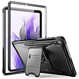 ZtotopCases Kompatibel mit Samsung Galaxy Tab S7 FE 2021 / Tab S7 Plus 2020 12,4” Tablet Hülle mit S Pen Halter, Displayschutz, Dual Schicht Stoßfest und Fallsicher Voll Schützend Abdeckung, Schw