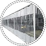 BDSHL Outdoor Klarer Planenvorhang, 0, 5 mm wasserdichte Abdeckung für klare und Starke PVC- Seitenteile mit Ösen, 59 Größen (Color : Clear Gray, Size : 4x6m/13.1x16.4ft)